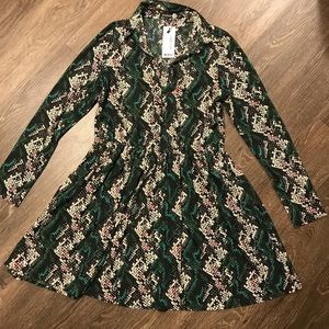 Tall Snake Print Shirt Dress Size: 8 UK Size 12